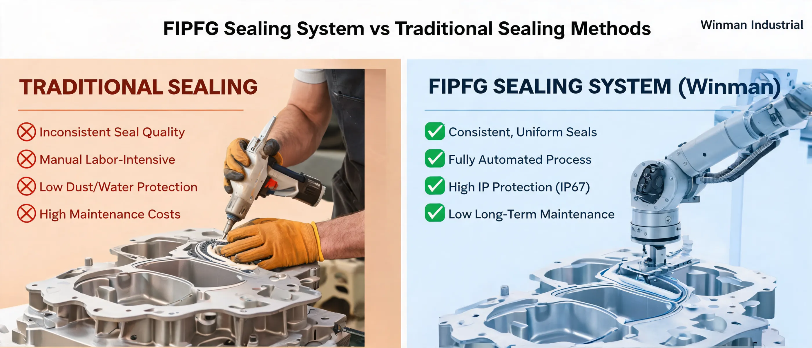 FIPFG Sealing System vs Traditional Sealing Methods | Winman Industrial