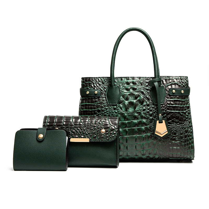 OEM Fashion Luxury Retro Crocodile Pattern PU Leather Ladies Handbag