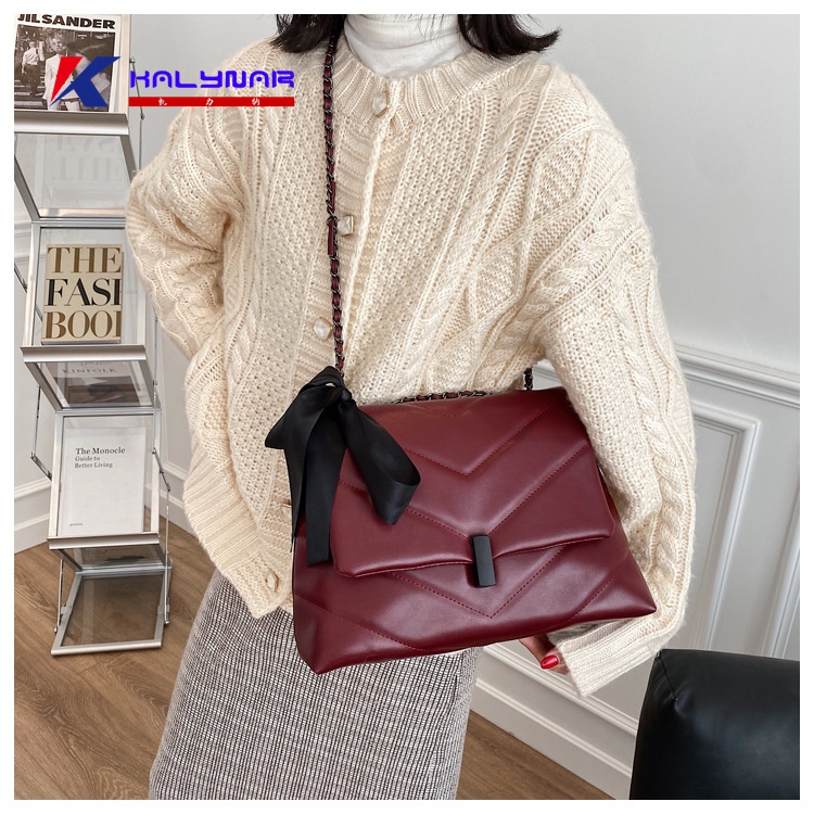 PU Leather Large-capacity Lady Shoulder Bag With Bow Handbag Women