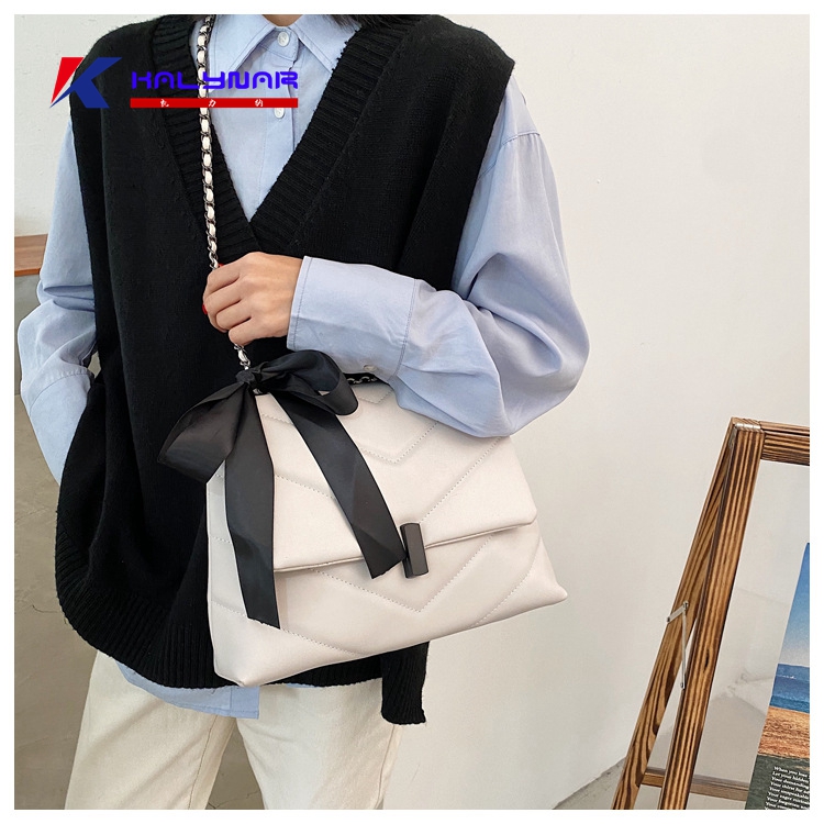 PU Leather Large-capacity Lady Shoulder Bag With Bow Handbag Women