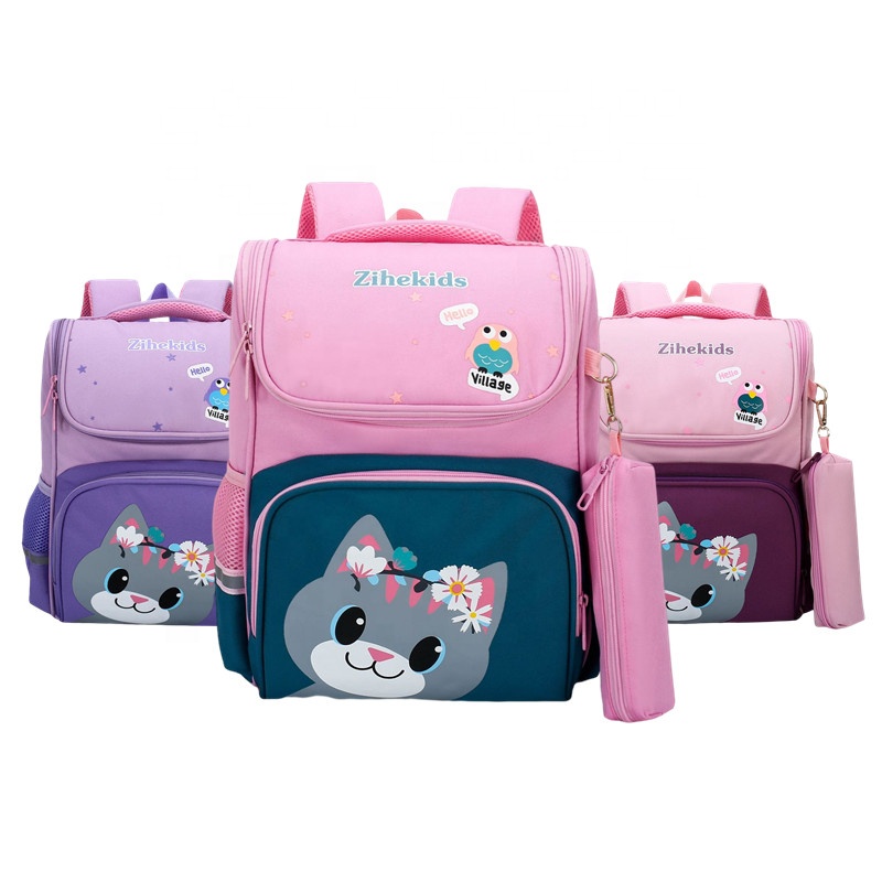 Kitty Cartoon Cute School Bags For Boys And Girls Kids Backpack Custom