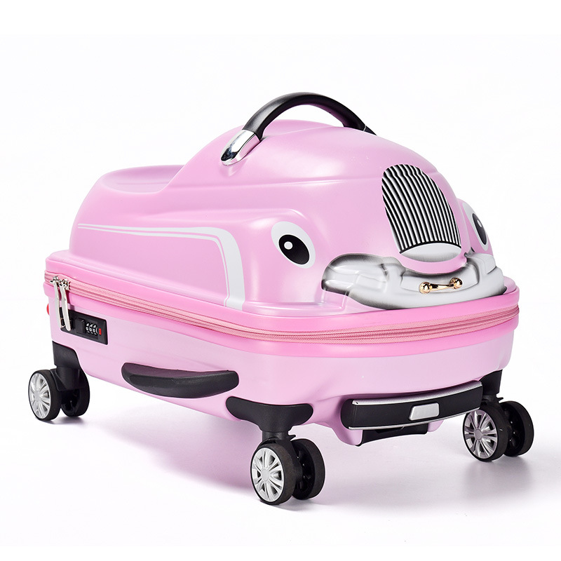 Cartoon Car Children's Scooter Suitcase ABS +PC Multifunctional Small Cute Luggage For Kids