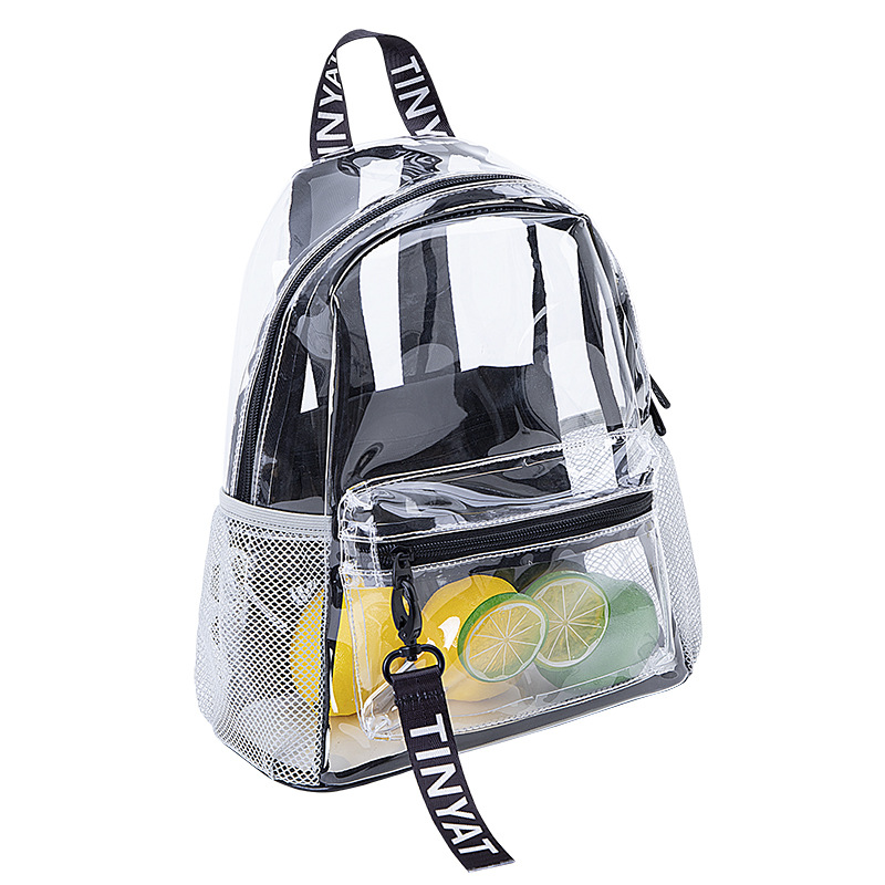 Fashion Daily Casual Transparent PVC Design Ladies Backpack