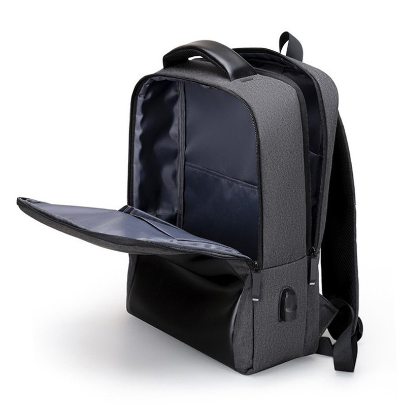 Waterproof Black Oxford PU 15.6 Inches Laptop Backpack For Men