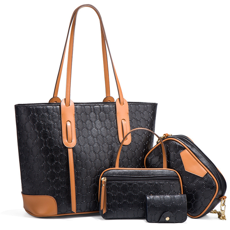 High Quality Trend Leather 4 In 1 Tote Bags Set For Women