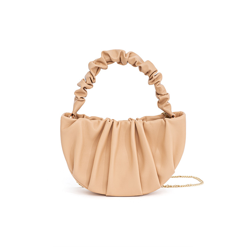 Stylish Pleated Leather Women's Handbag