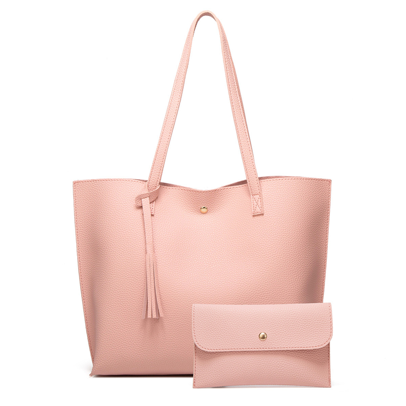 NEW Women's Bag Solid Color Large Capacity Single Shoulder Tote Bag
