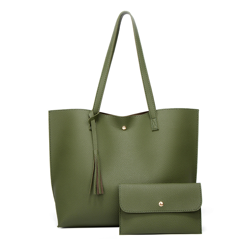 NEW Women's Bag Solid Color Large Capacity Single Shoulder Tote Bag