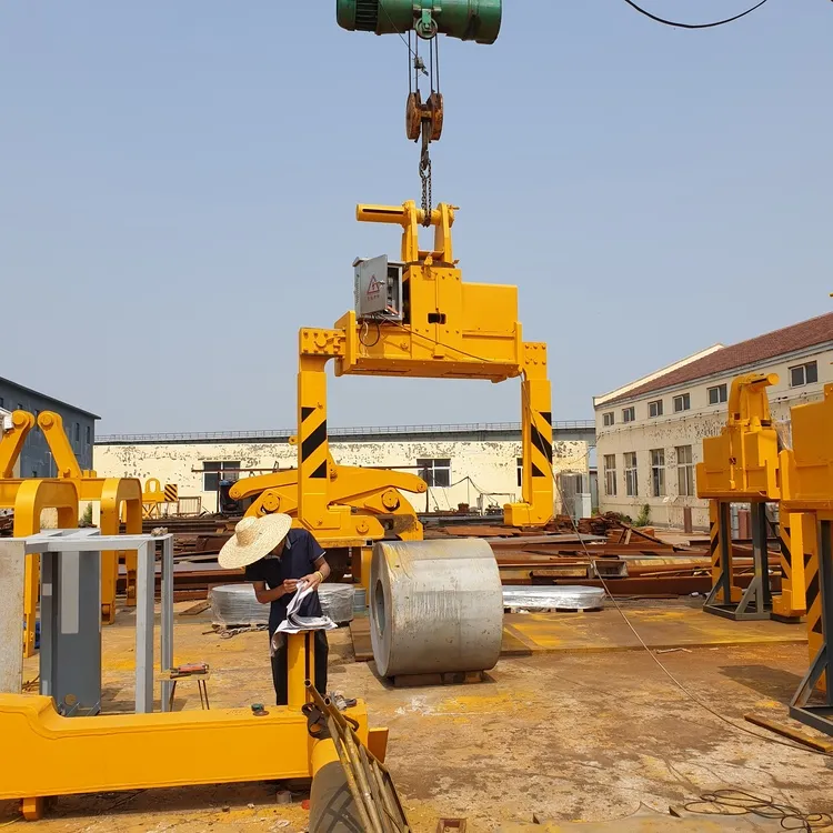 Horizontal steel coil hanger