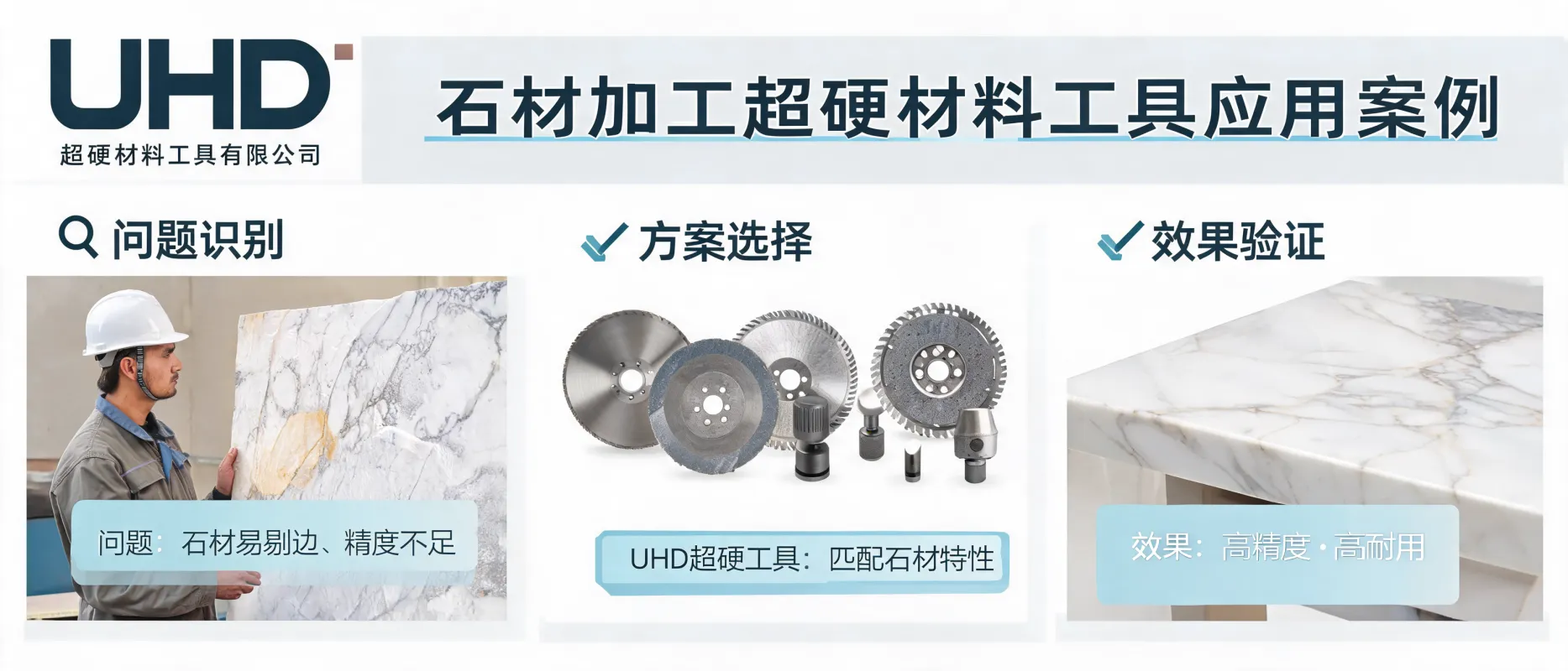 UHD Ultrahard Tools' Application Case in Stone Processing: From Process Requirements to Effect Verification