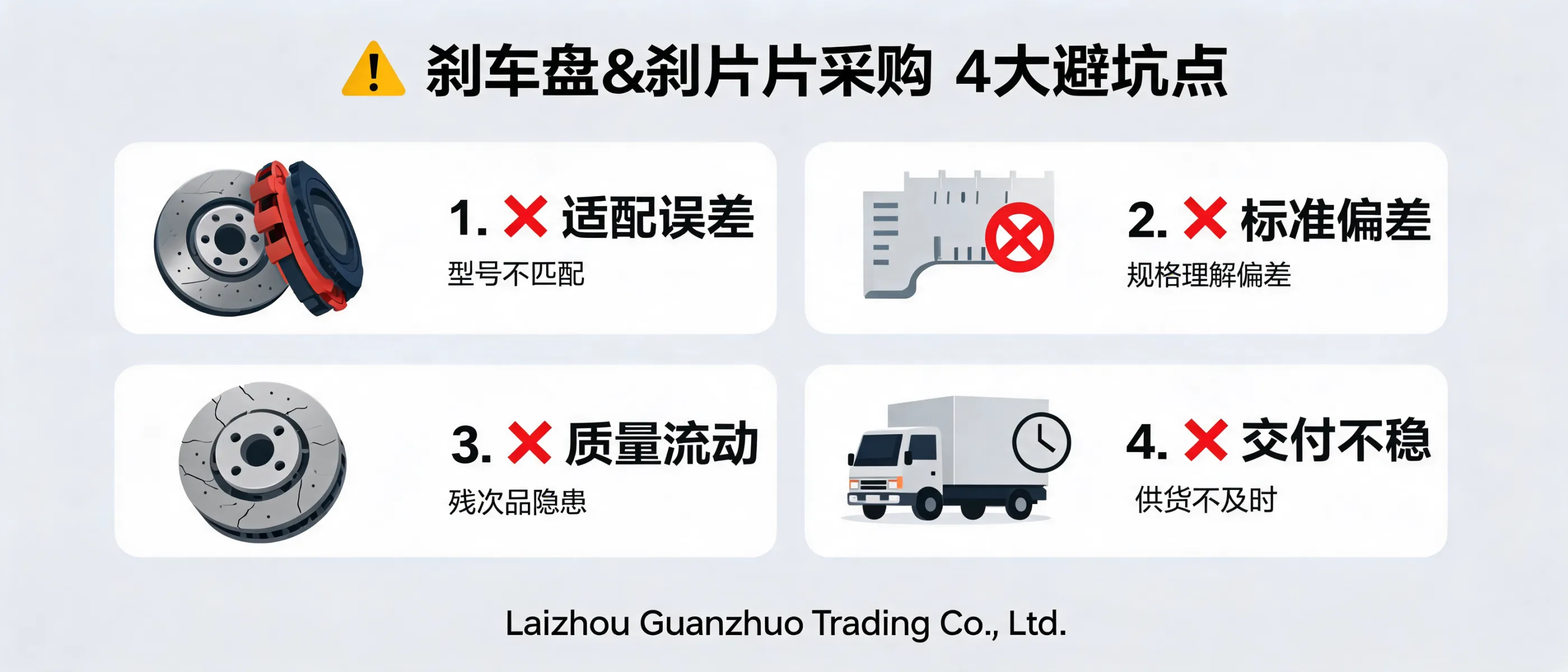 莱州冠晫贸易：刹车盘和刹车片采购的4大避坑建议