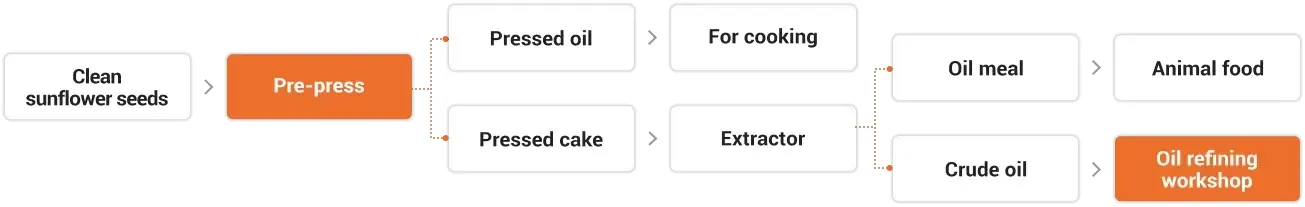 Sunflower oil processing process