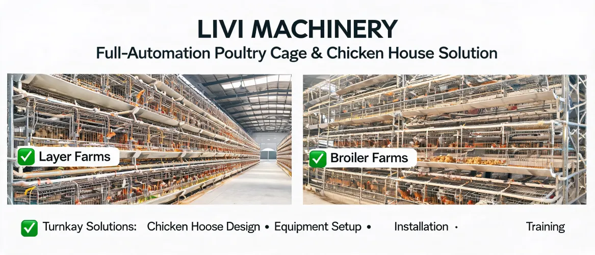 Livi Machinery Full-Automation Poultry Cage & Chicken House Solution – Layer & Broiler Farms