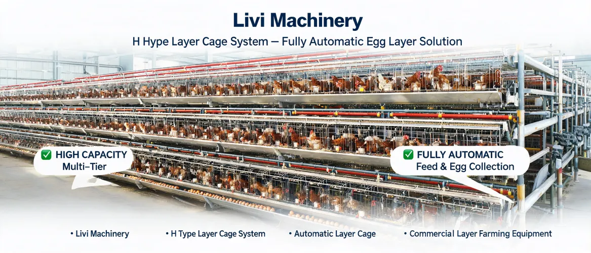 Livi Machinery H型全自动蛋鸡笼系统：适合大型规模化养鸡场的解决方案