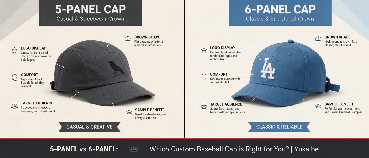 Five-Panel vs Six-Panel Custom Baseball Caps: How Should Brands Choose?