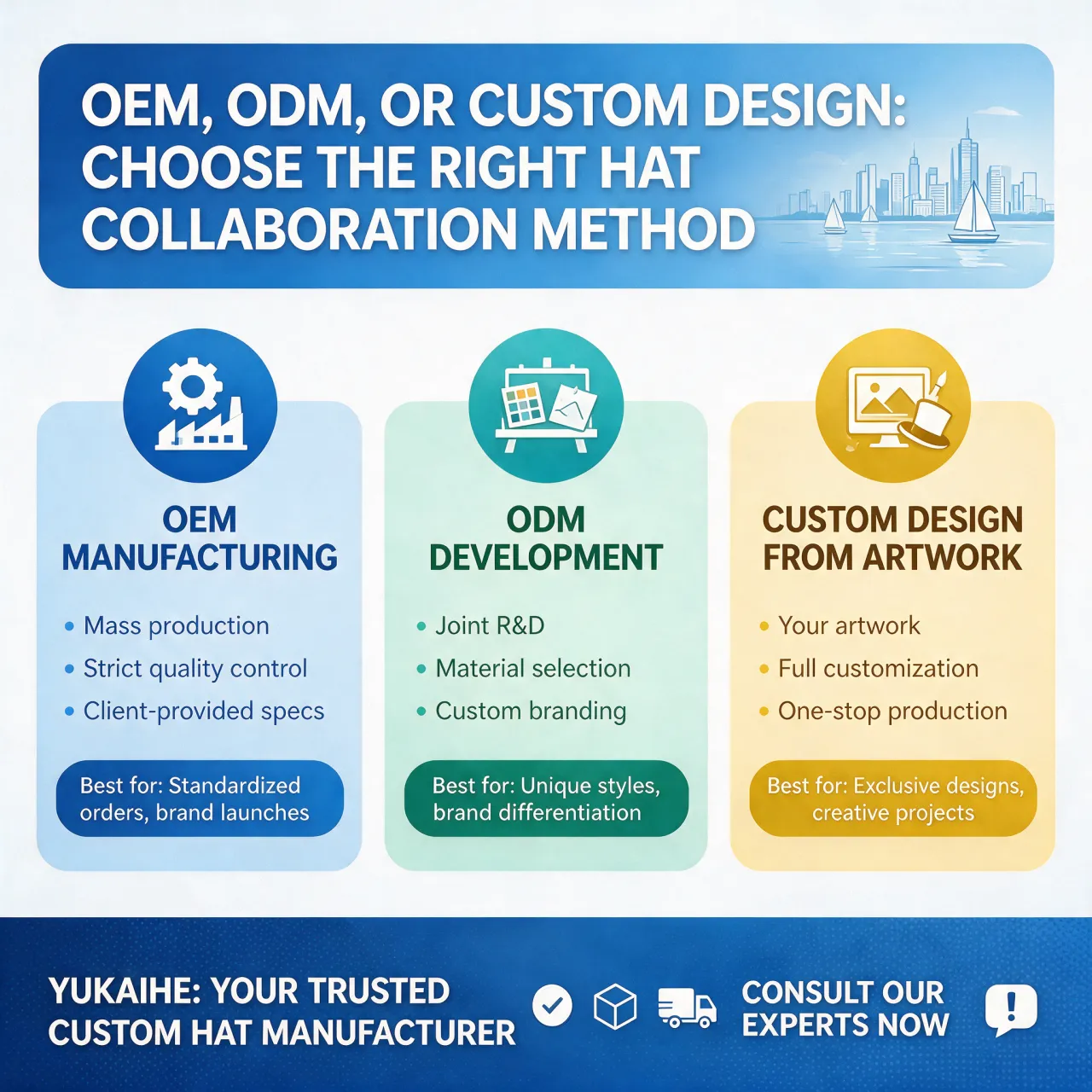 How to Choose OEM, ODM, or Custom Design for Branded Hat Projects