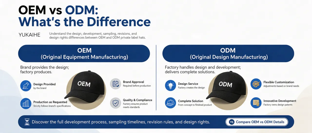 OEM vs. ODM: Who Handles Design for Your Brand’s First Custom Hats?