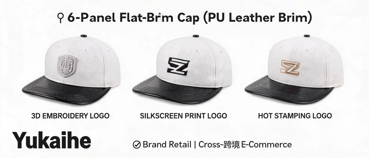 Are 6-Panel Flat Brim Caps with PU Leather Brims Suitable for Retail and E-Commerce?
