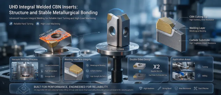 UHD Integral Welded CBN Inserts: Structure and Stable Metallurgical Bonding