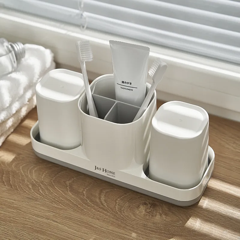 Plastic Aathroom Vanity Counter Storage Accessory Set