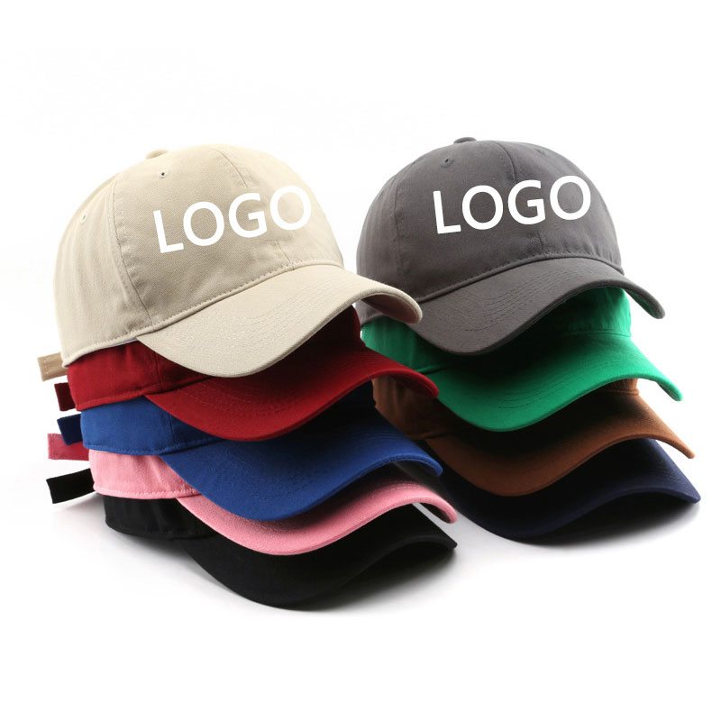 Custom camouflage baseball cap with front-center logo placement, showing how the design integrates with the hat's structure for maximum visibility.