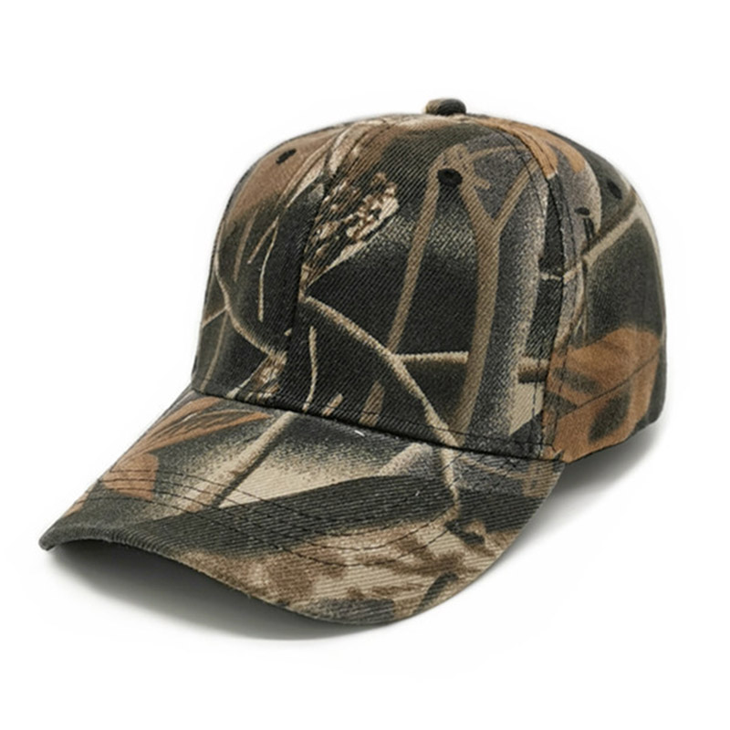 Camouflage baseball cap in outdoor setting